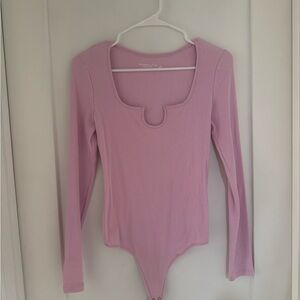 Women's Pink Long Sleeve Bodysuit